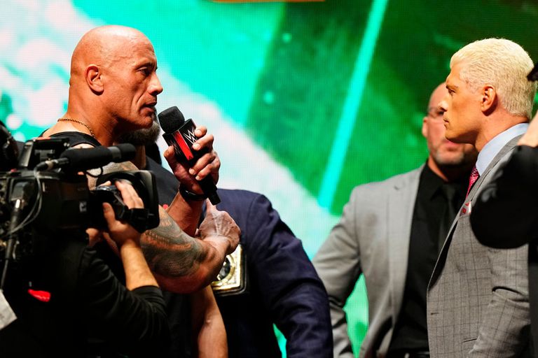 https://www.gettyimages.co.uk/detail/news-photo/dwayne-the-rock-johnson-and-cody-rhodes-face-off-on-stage-news-photo/1993695313